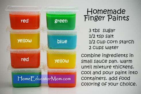 Homemade Finger Paints Recipe 