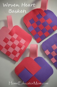 Woven Heart Basket Craft for Kids